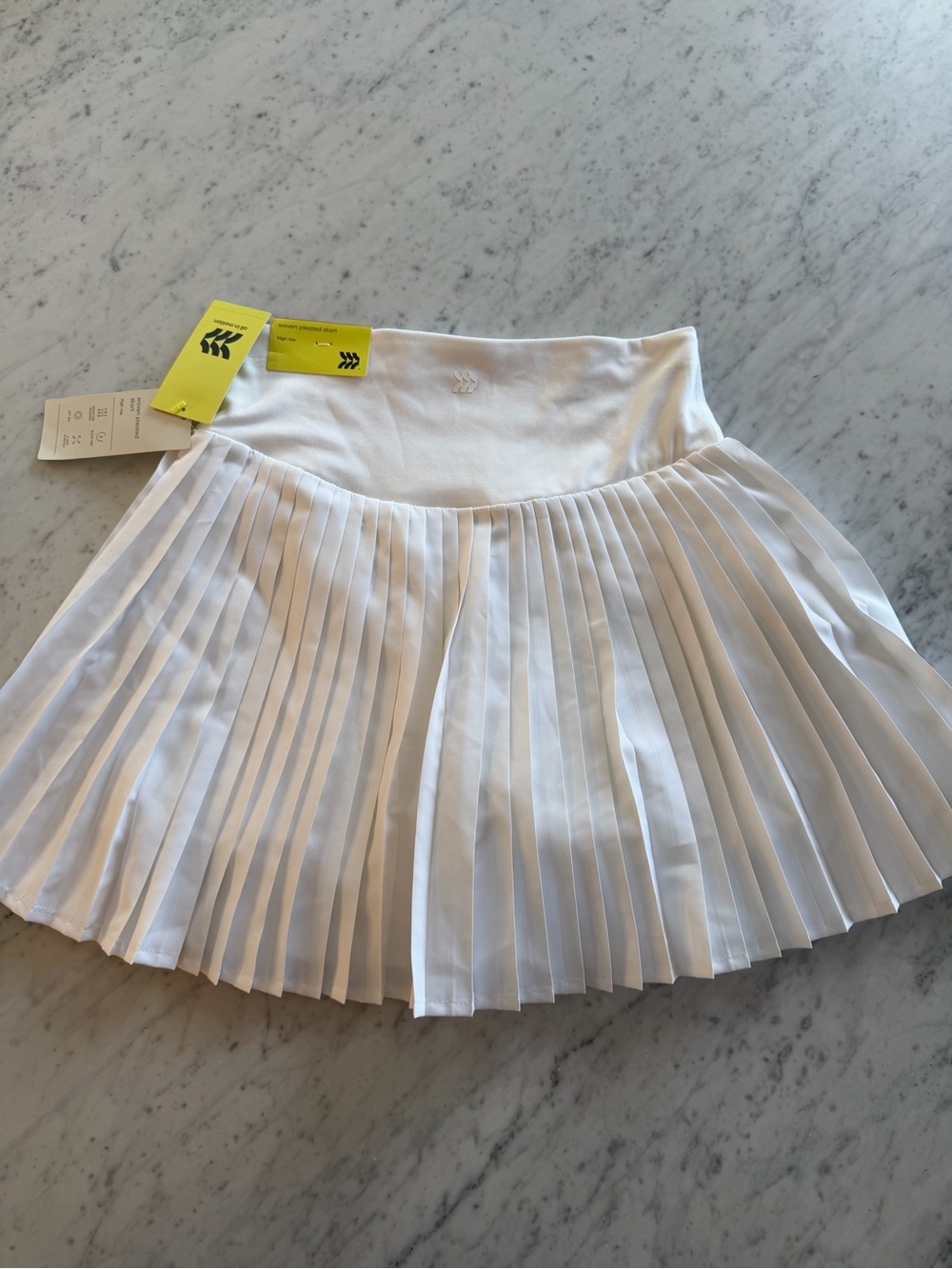 White Pleated Tennis Skirt with High Waist
